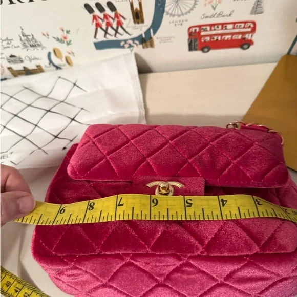 Pink velvet nwt quilted bag purse - Picture 10 of 10